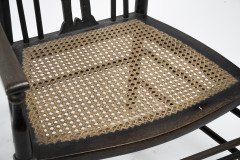 Liberty & Co. attributed. A Queen Anne style fretwork back cane seat Armchair - Thumbnail 10