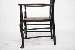Liberty & Co. attributed. A Queen Anne style fretwork back cane seat Armchair - Thumbnail 11