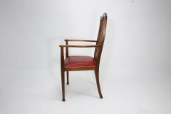 Three Arts & Crafts Oak Dining Armchairs - Thumbnail 4