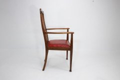 Three Arts & Crafts Oak Dining Armchairs - Thumbnail 5