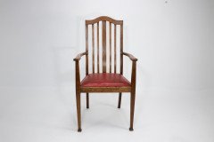 Three Arts & Crafts Oak Dining Armchairs - Thumbnail 2