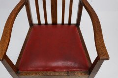 Three Arts & Crafts Oak Dining Armchairs - Thumbnail 7