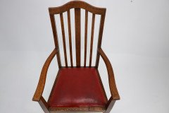 Three Arts & Crafts Oak Dining Armchairs - Thumbnail 8