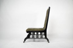 Liberty & Co. Attributed, a Moorish Ebonised Parlour Chair with Moucharabieh Turnings - Thumbnail 4