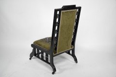 Liberty & Co., attributed. A Moorish Ebonized Parlour Chair with Moucharabieh Turnings - Thumbnail 14