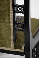 Liberty & Co., attributed. A Moorish Ebonized Parlour Chair with Moucharabieh Turnings - Thumbnail 12