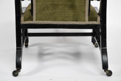 Liberty & Co., attributed. A Moorish Ebonized Parlour Chair with Moucharabieh Turnings - Thumbnail 16