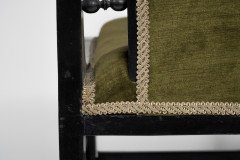 Liberty & Co., attributed. A Moorish Ebonized Parlour Chair with Moucharabieh Turnings - Thumbnail 17