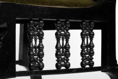 Liberty & Co., attributed. A Moorish Ebonized Parlour Chair with Moucharabieh Turnings - Thumbnail 11
