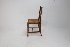 Heal’s of London, attributed, Arts & Crafts Oak Lattice Back Side Chair - Thumbnail 4