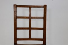 Heals of London, attributed. An Arts & Crafts Oak Lattice Back Side Chair - Thumbnail 6