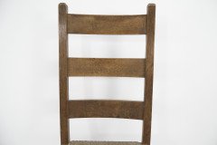 Heals. London. An Arts & Crafts Ladderback with Original Rush Seat - Thumbnail 5