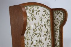 E G Punnett, attributed. Probably by William Birch & Retailed by Goodyers. An Arts & Crafts Oak Wing Back Hall Armchair - Thumbnail 8