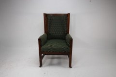 Liberty & Co. Attributed, In the style of Leonard Wyburd. Arts & Crafts Oak wing back Armchair - Thumbnail 2