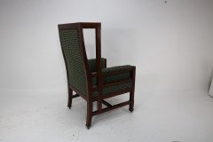 Liberty & Co. Attributed, In the style of Leonard Wyburd. Arts & Crafts Oak wing back Armchair - Thumbnail 7