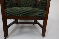 Liberty & Co. Attributed, In the style of Leonard Wyburd. Arts & Crafts Oak wing back Armchair - Thumbnail 15