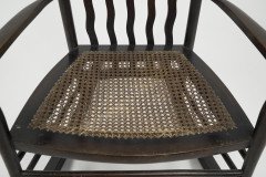 Liberty & Co., A Sweet Little Beech Stained & Original Cane Seated Rocking Chair - Thumbnail 8