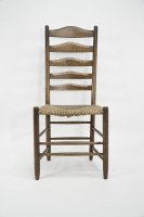 Manner of E Gimson. A Set of Three Lovely Quality Arts & Crafts Oak Ladderback Dining or Side Chairs - Thumbnail 4