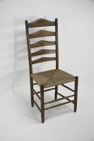 Manner of E Gimson. A Set of Three Lovely Quality Arts & Crafts Oak Ladderback Dining or Side Chairs - Thumbnail 5