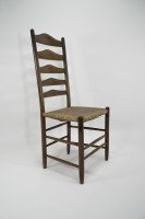 Manner of E Gimson. A Set of Three Lovely Quality Arts & Crafts Oak Ladderback Dining or Side Chairs - Thumbnail 7