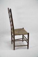 Manner of E Gimson. A Set of Three Lovely Quality Arts & Crafts Oak Ladderback Dining or Side Chairs - Thumbnail 10