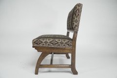 E. W. Pugin Attributed, Gothic Revival Oak Duet Chair with Wide Seat - Thumbnail 4