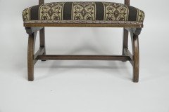 E. W. Pugin Attributed, Gothic Revival Oak Duet Chair with Wide Seat - Thumbnail 10