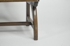 E. W. Pugin Attributed, Gothic Revival Oak Duet Chair with Wide Seat - Thumbnail 17