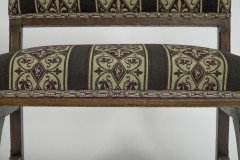 E. W. Pugin Attributed, Gothic Revival Oak Duet Chair with Wide Seat - Thumbnail 11