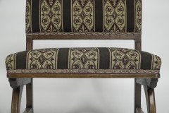 E. W. Pugin Attributed, Gothic Revival Oak Duet Chair with Wide Seat - Thumbnail 12
