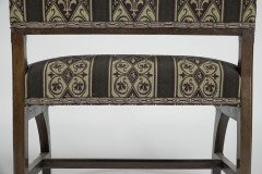 E. W. Pugin Attributed, Gothic Revival Oak Duet Chair with Wide Seat - Thumbnail 18