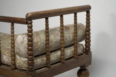 Philip Webb for Morris & Co. Attributed, a Large Aesthetic Movement Bobbin Turned Satinwood Chaise Lounge - Thumbnail 5