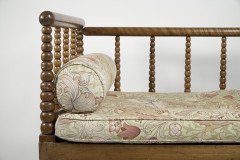 Philip Webb for Morris & Co. Attributed, a Large Aesthetic Movement Bobbin Turned Satinwood Chaise Lounge - Thumbnail 7