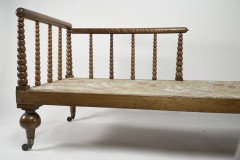 Philip Webb for Morris & Co. Attributed, a Large Aesthetic Movement Bobbin Turned Satinwood Chaise Lounge - Thumbnail 10