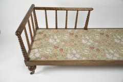 Philip Webb for Morris & Co. Attributed, a Large Aesthetic Movement Bobbin Turned Satinwood Chaise Lounge - Thumbnail 11