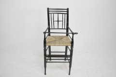 Liberty & Co. Argyle Aesthetic Movement Ebonised rush seat child's high chair - Thumbnail 2