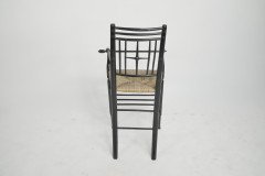 Liberty & Co. Argyle Aesthetic Movement Ebonised rush seat child's high chair - Thumbnail 11
