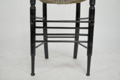 Liberty & Co. An Argyle Aesthetic Movement Ebonised rush seat child's high chair - Thumbnail 10