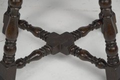 An Aesthetic Movement Elm Stool with a 'S' Handle, & Wild Grain to the Seat - Thumbnail 11