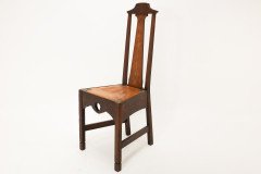 Arts & Crafts Liberty style Oak floral inlaid side chair - Thumbnail 3
