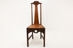 Arts & Crafts Liberty style Oak floral inlaid side chair - Thumbnail 2