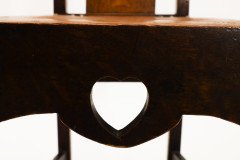 Arts & Crafts Liberty style Oak floral inlaid side chair - Thumbnail 13
