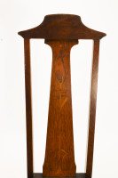 Arts & Crafts Liberty style Oak floral inlaid side chair - Thumbnail 6