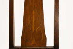 Arts & Crafts Liberty style Oak floral inlaid side chair - Thumbnail 9