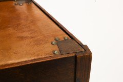 Arts & Crafts Liberty style Oak floral inlaid side chair - Thumbnail 12