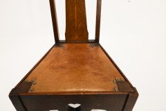 Arts & Crafts Liberty style Oak floral inlaid side chair - Thumbnail 11
