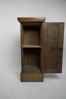 Aesthetic Movement Satin Birch Bedside Cabinet with a Central Walnut Knob - Thumbnail 3