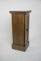 Aesthetic Movement Satin Birch Bedside Cabinet with a Central Walnut Knob - Thumbnail 6
