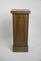 Aesthetic Movement Satin Birch Bedside Cabinet with a Central Walnut Knob - Thumbnail 7