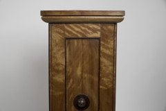 An Aesthetic Movement Satin Birch Bedside Cabinet with a Central Walnut Handle - Thumbnail 12